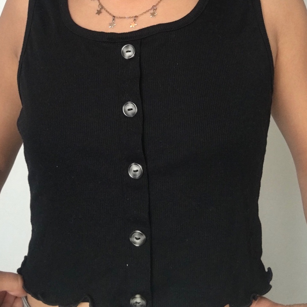 Black Button down tank